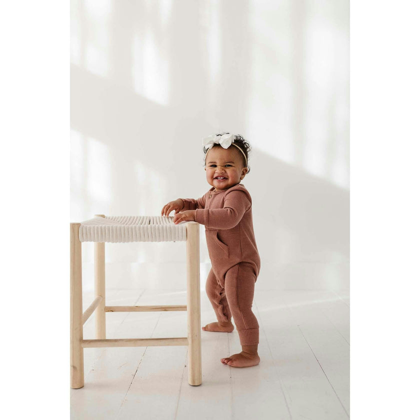 Baby Girl Waffle Romper