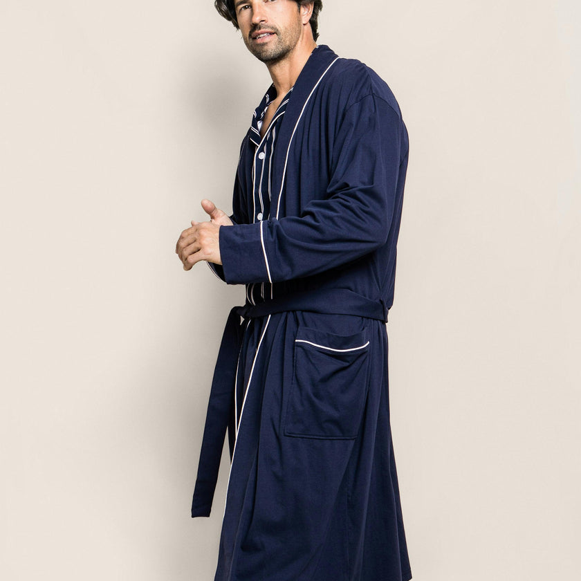 Men's Pima Robe in Navy