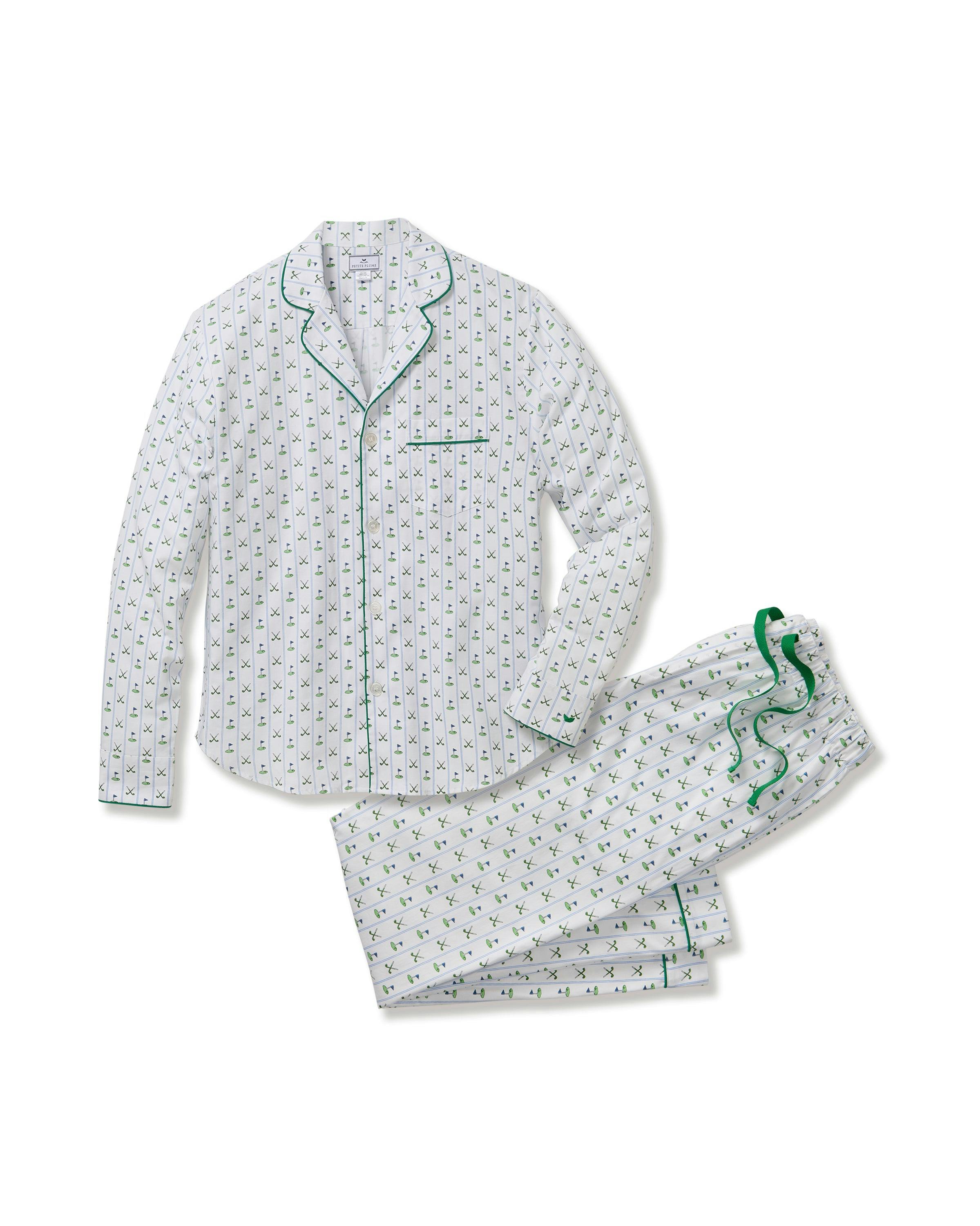 Men's Twill Pajama Set in Fairway Stripe