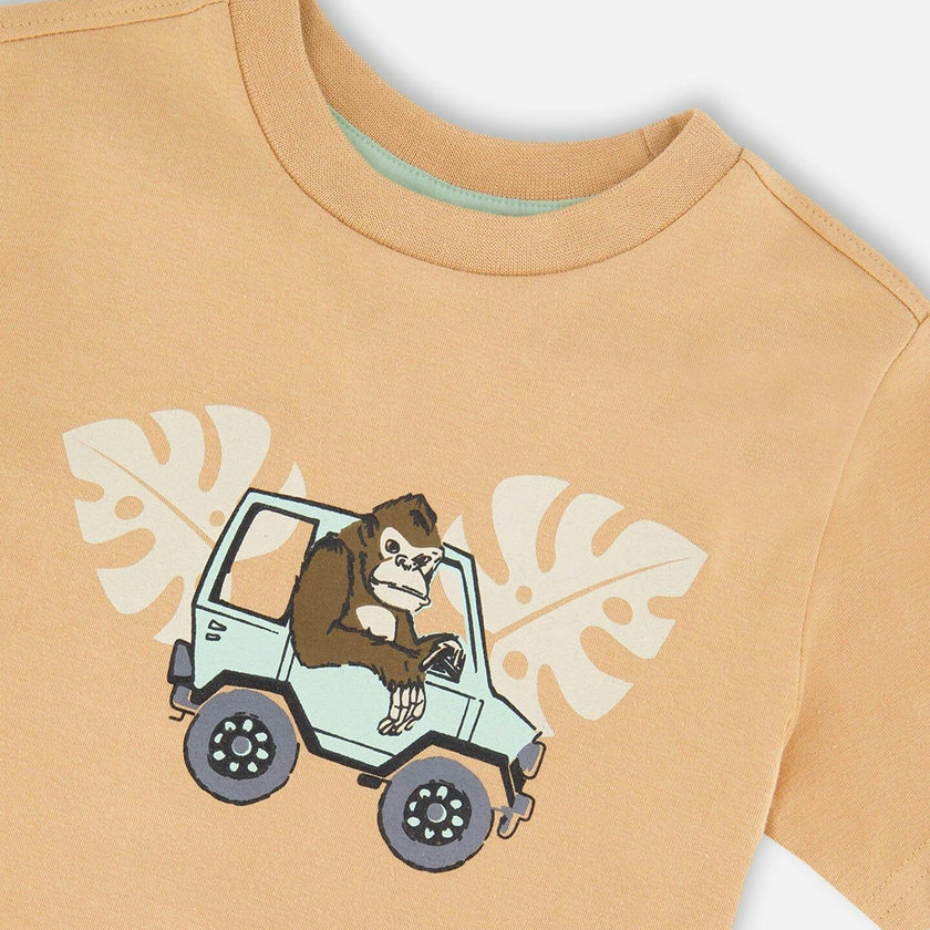 Organic Cotton Short Sleeve T-Shirt Beige