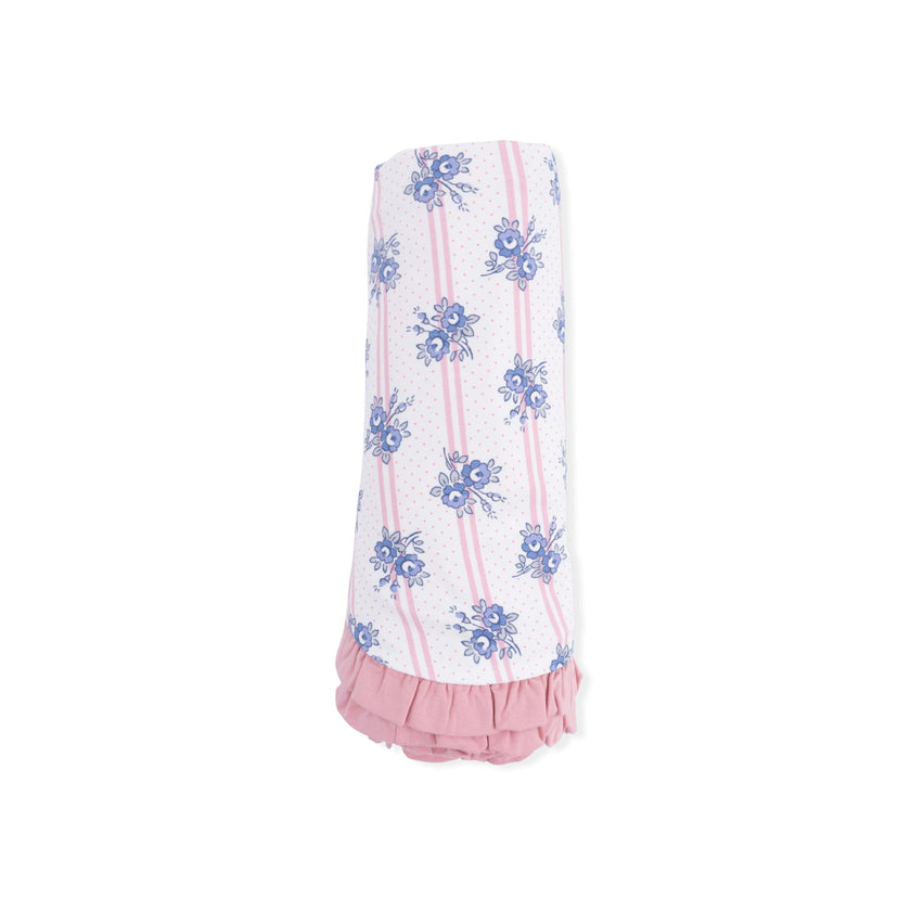 Stripe Dot Roses - Ruffle Blanket