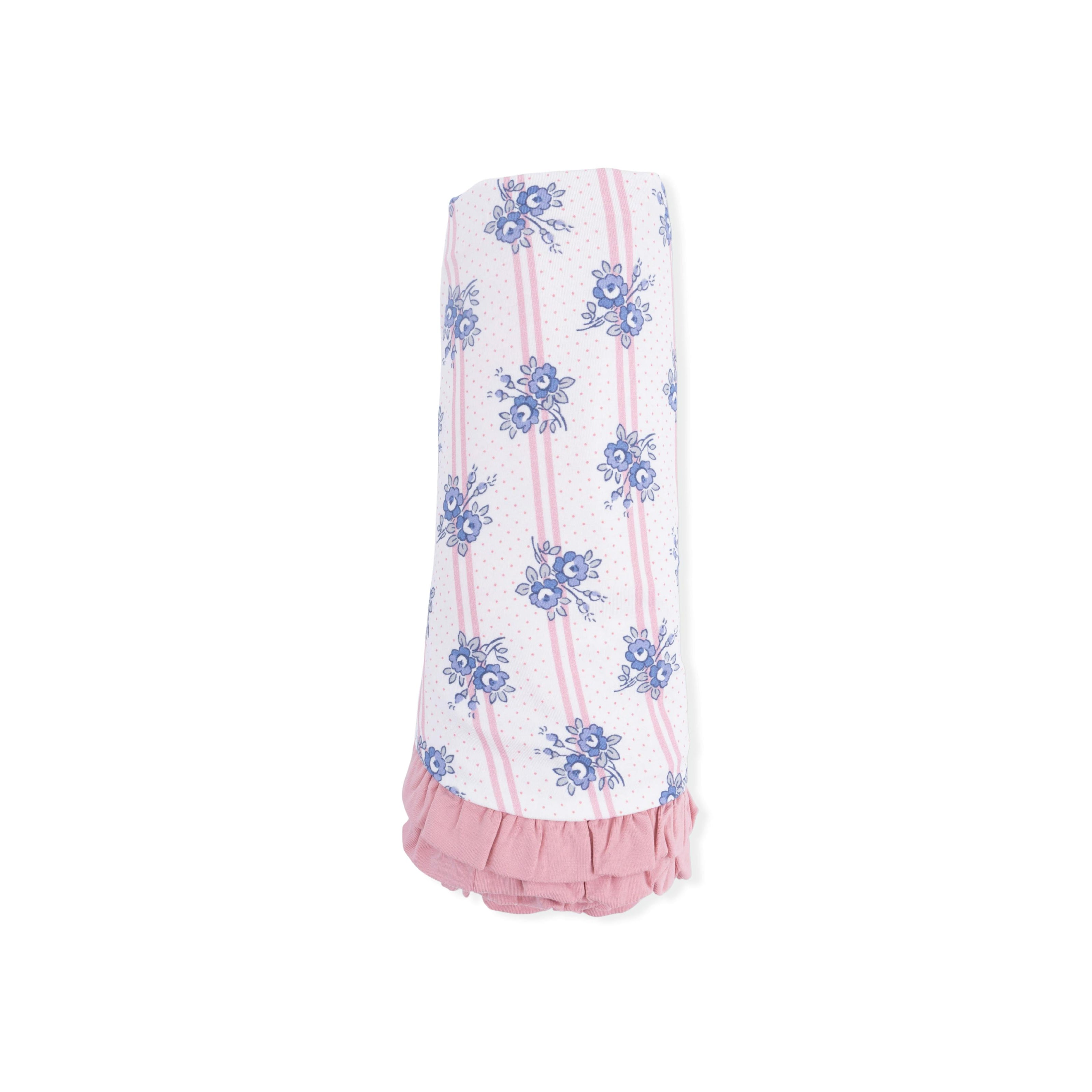 Stripe Dot Roses - Ruffle Blanket