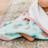 Premium Baby Knit Hooded Towel - Sesame Street Retro Floral