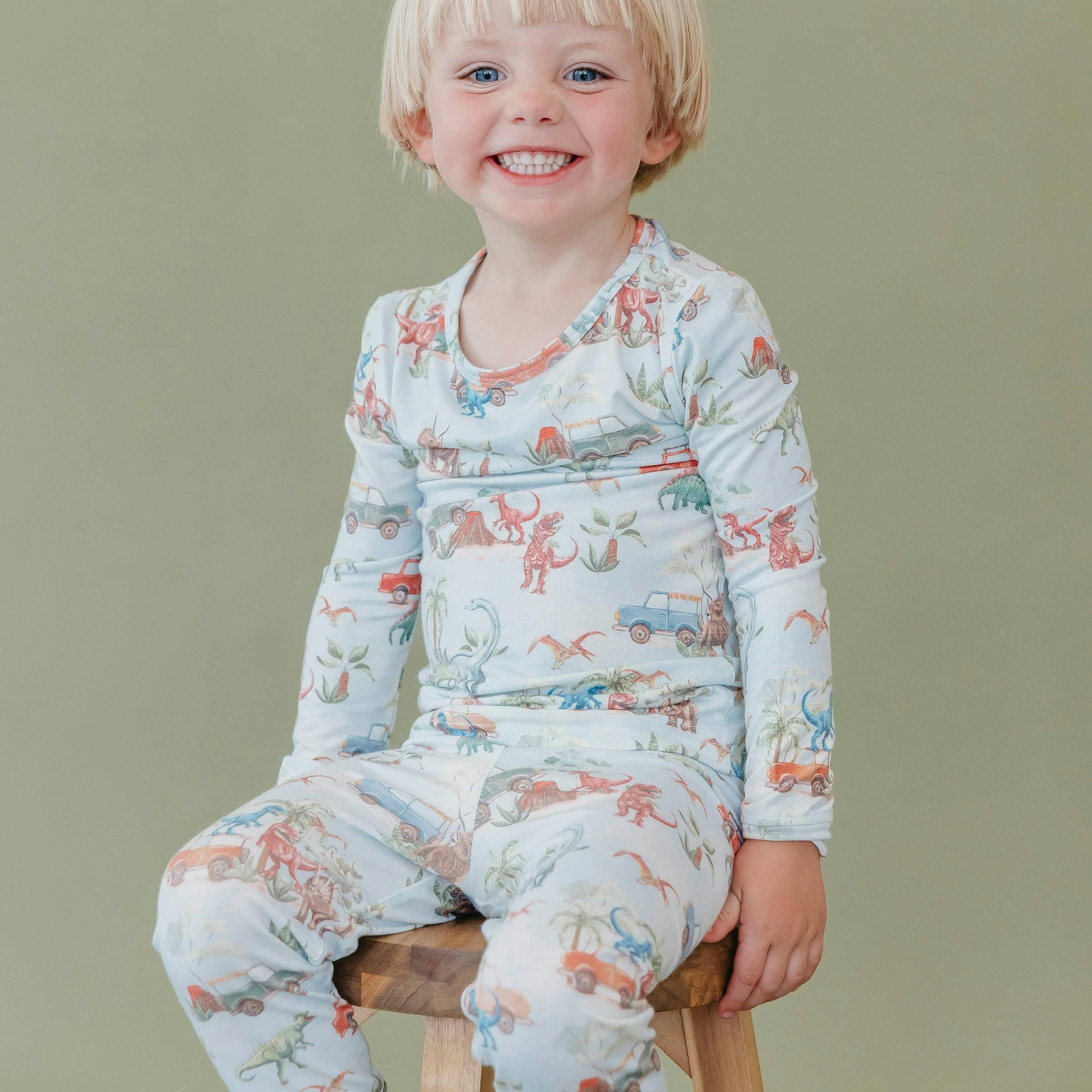 2pc Long Sleeve Pajama Set - Dino Explorer