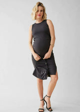 Sleeveless Ruched Bodycon Maternity Mini Dress