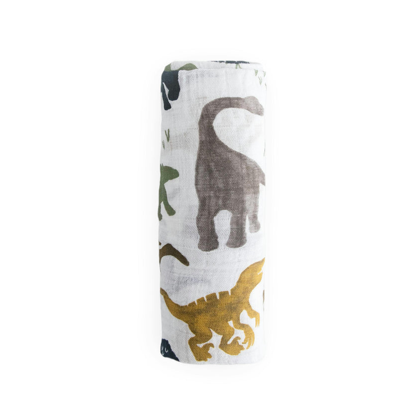 Cotton Muslin Swaddle Blanket - Dino Friends