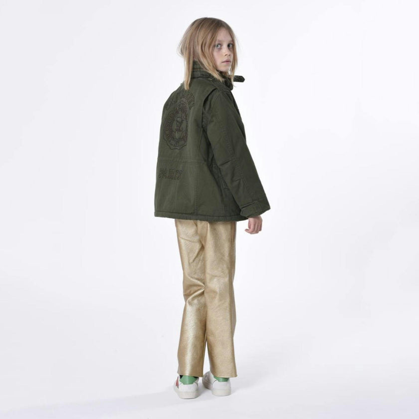 ZADIG & VOLTAIRE Club Voltaire Faux Leather Gold Flare Pants