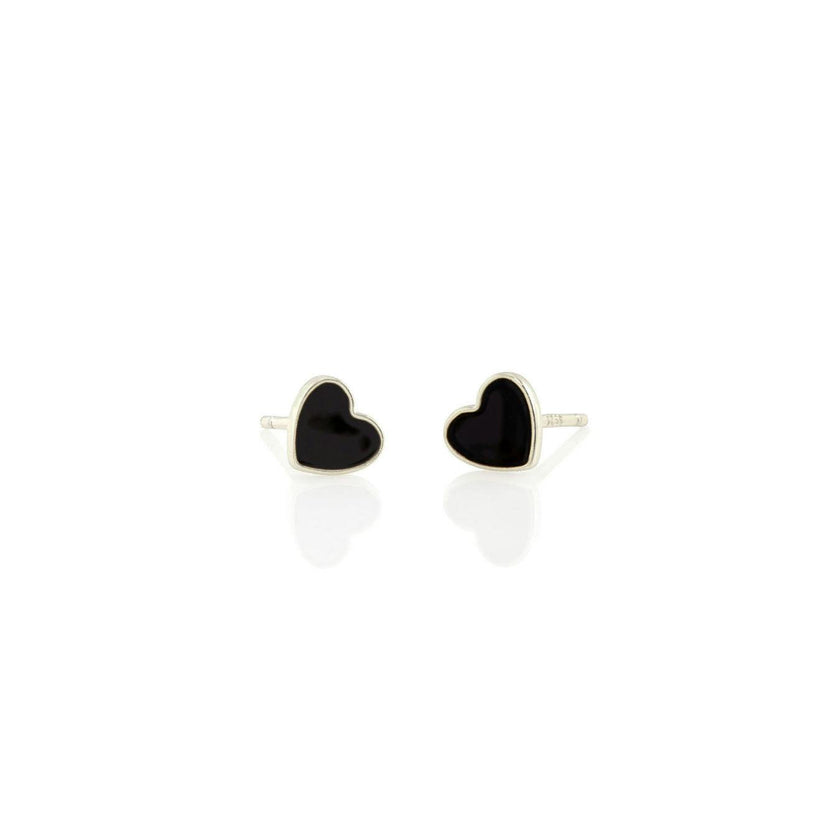 Petite Heart Enamel Stud Earrings