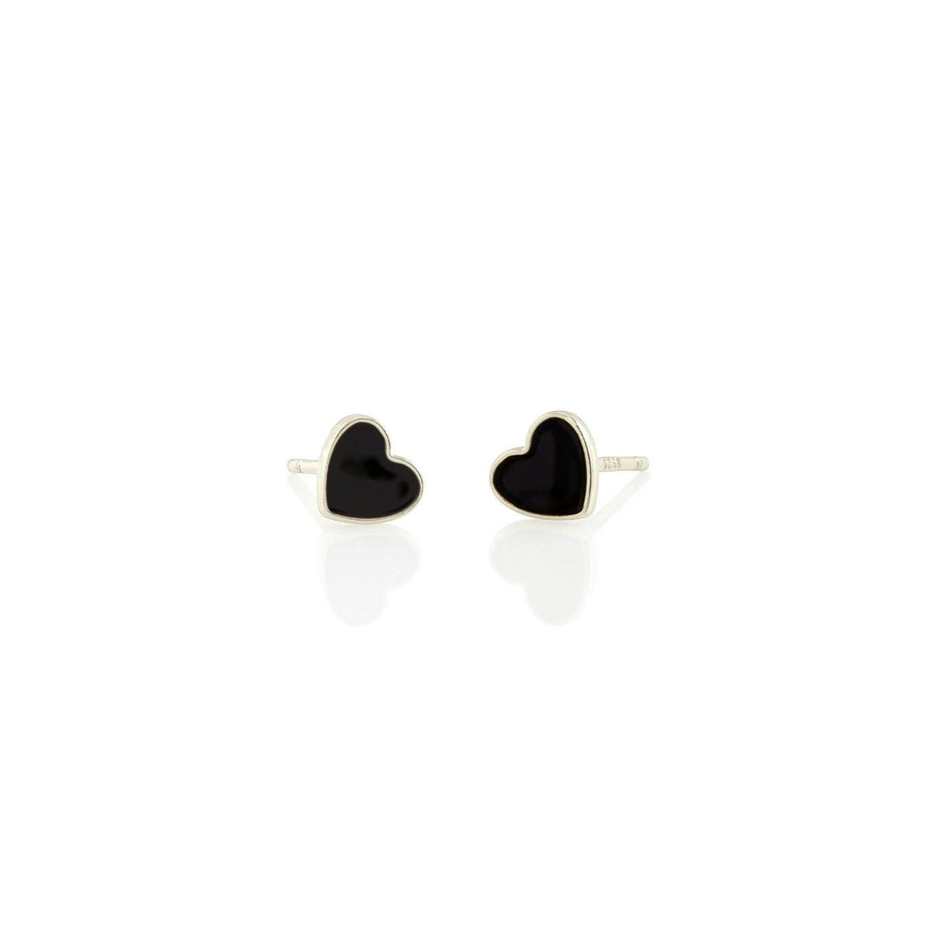 Petite Heart Enamel Stud Earrings
