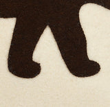 Hand Felted Wool Pillow - Brown Bear Silhouette Cream - 20" Arcadia Home