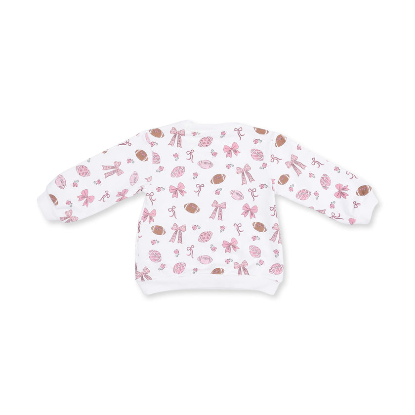 Footballs and Bows - Oversized Sweatshirt and Baby Bells