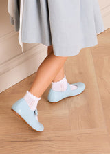 Leather Mary Jane Shoes in Sky Blue (24-35EU)
