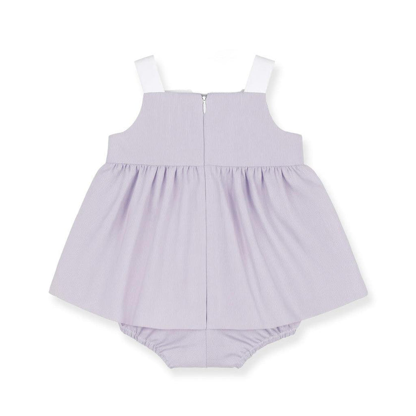 Pincord Romper with Flowers