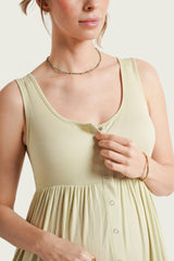 Women's Maternity Ribbed Modal Henley Dress