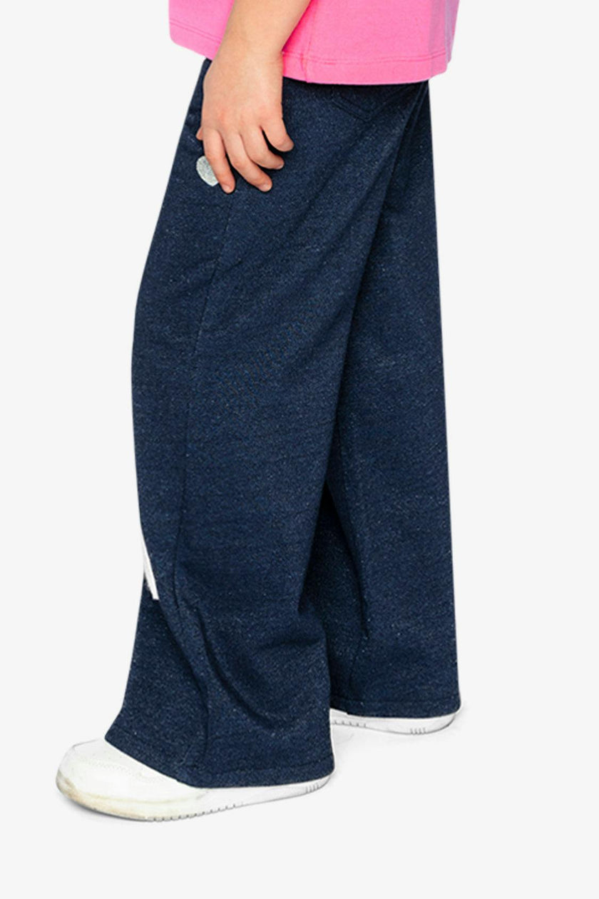 French Terry Pant Navy Blue Denim