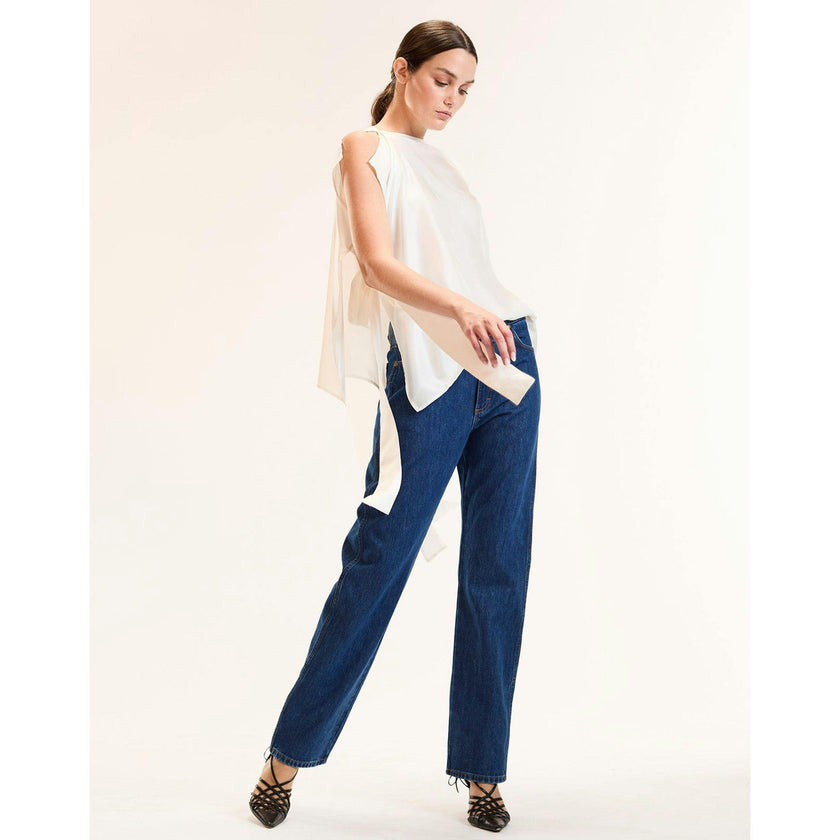 Windswept Tie Top, White
