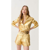 San Marino Metallic Linen Shirt - Silver