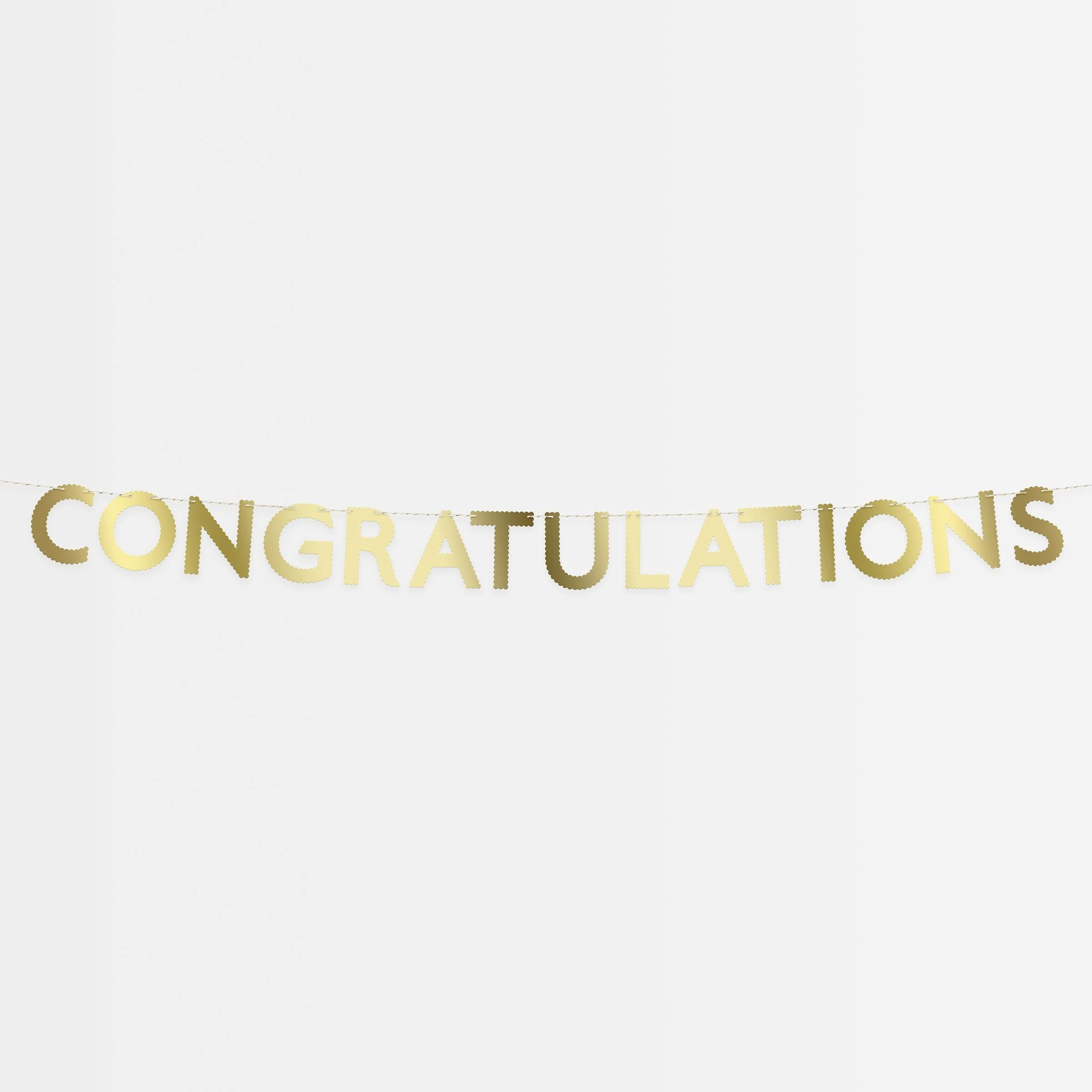 Gold Scallop Congratulations Garland