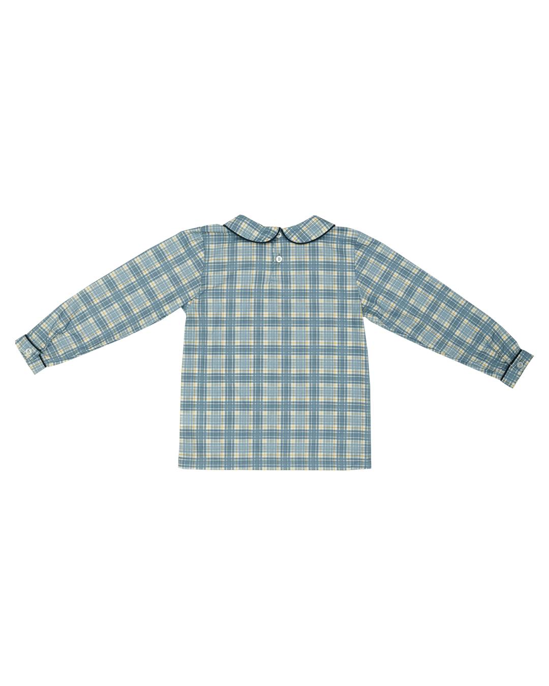 Piped Peter Pan Top in Marta Plaid