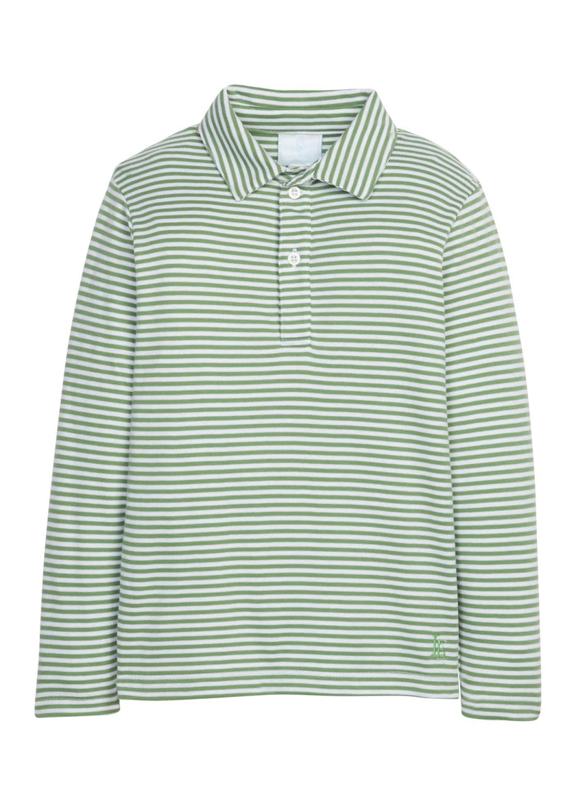 Long Sleeve Polo - Watercress Stripe
