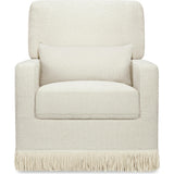 Crawford Pillowback Comfort Swivel Glider | Boucle with Tassel Fringe