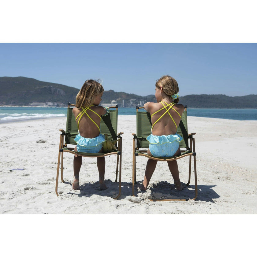 Water garden smocked swimsuit