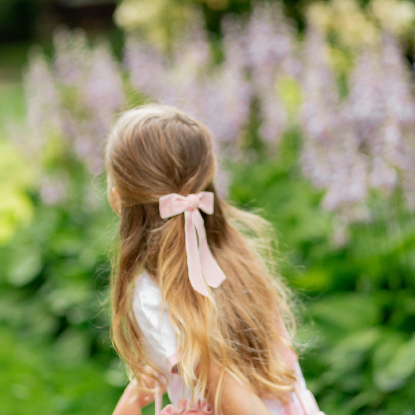 Velvet Long-Tailed Bow Barrette