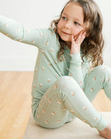 Modal Pajama Set, Seafoam Floral