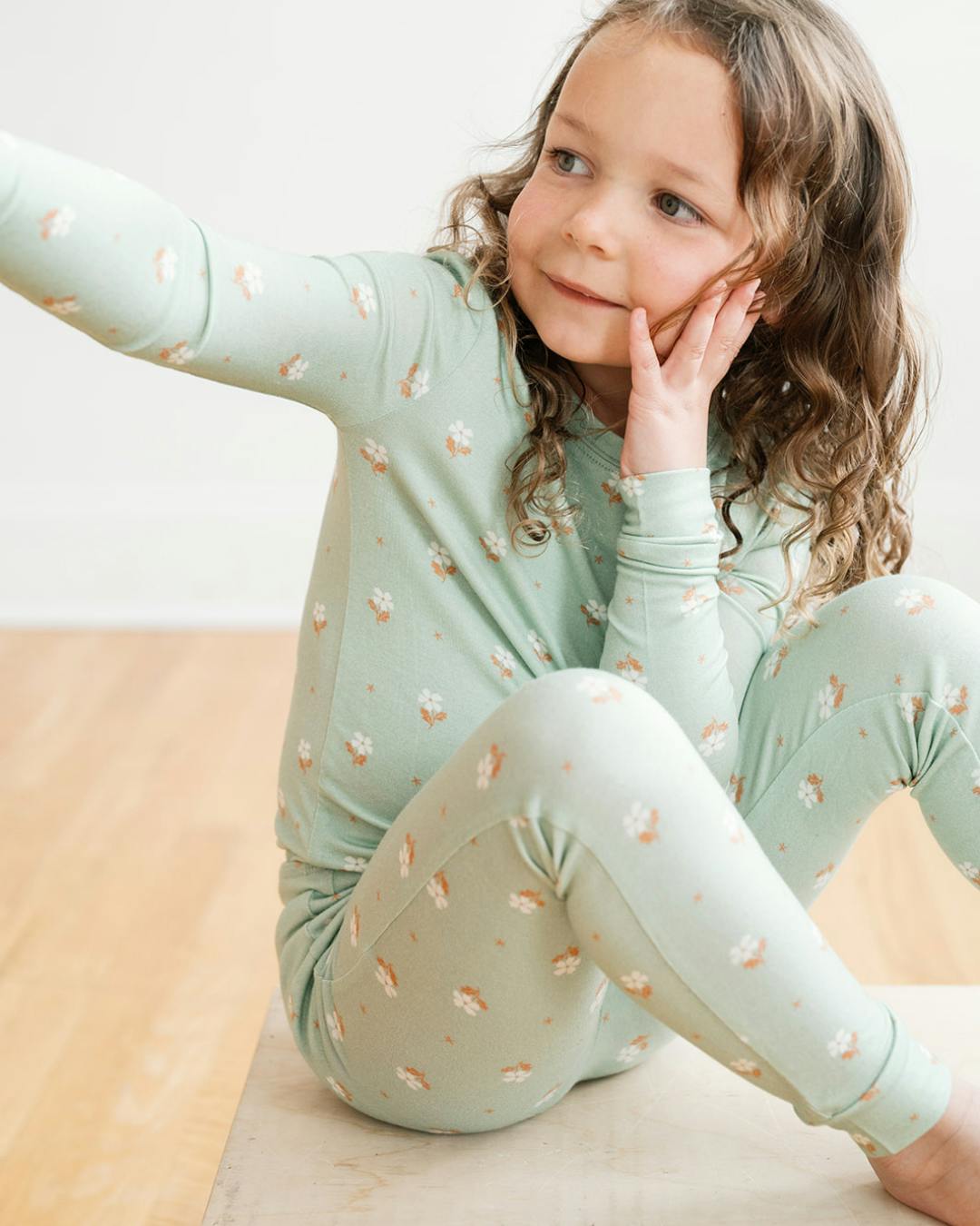 Modal Pajama Set, Seafoam Floral