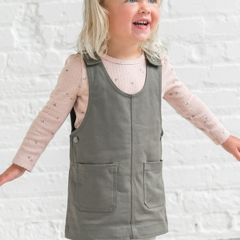 Alma Twill Jumper Dress Cranberry