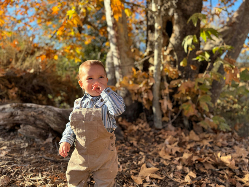 JASPER Navy Multi Plaid Woven Onesie