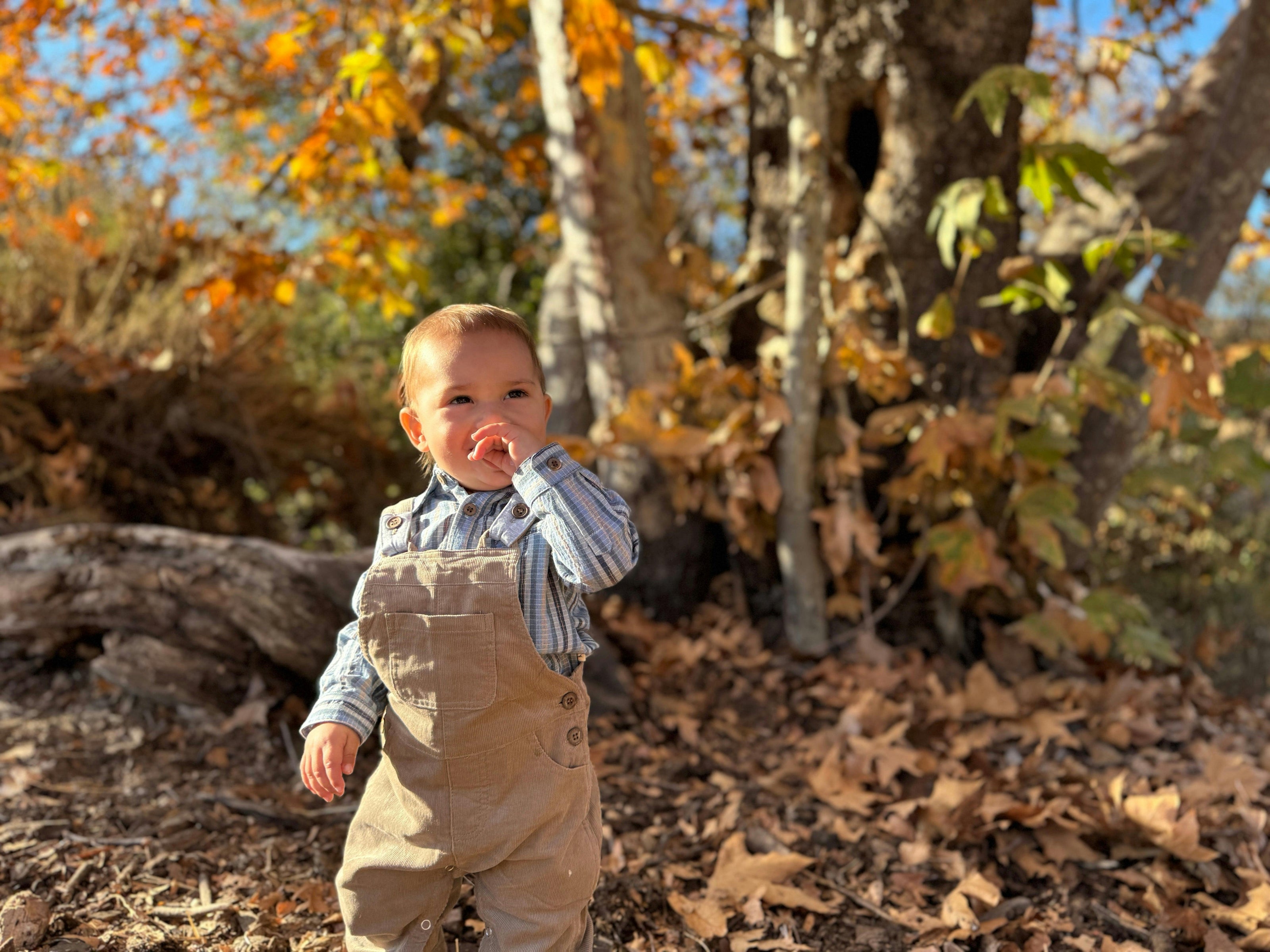 JASPER Navy Multi Plaid Woven Onesie