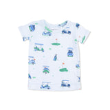 Vintage Golf Carts Blue - Short Sleeve Loungewear Set