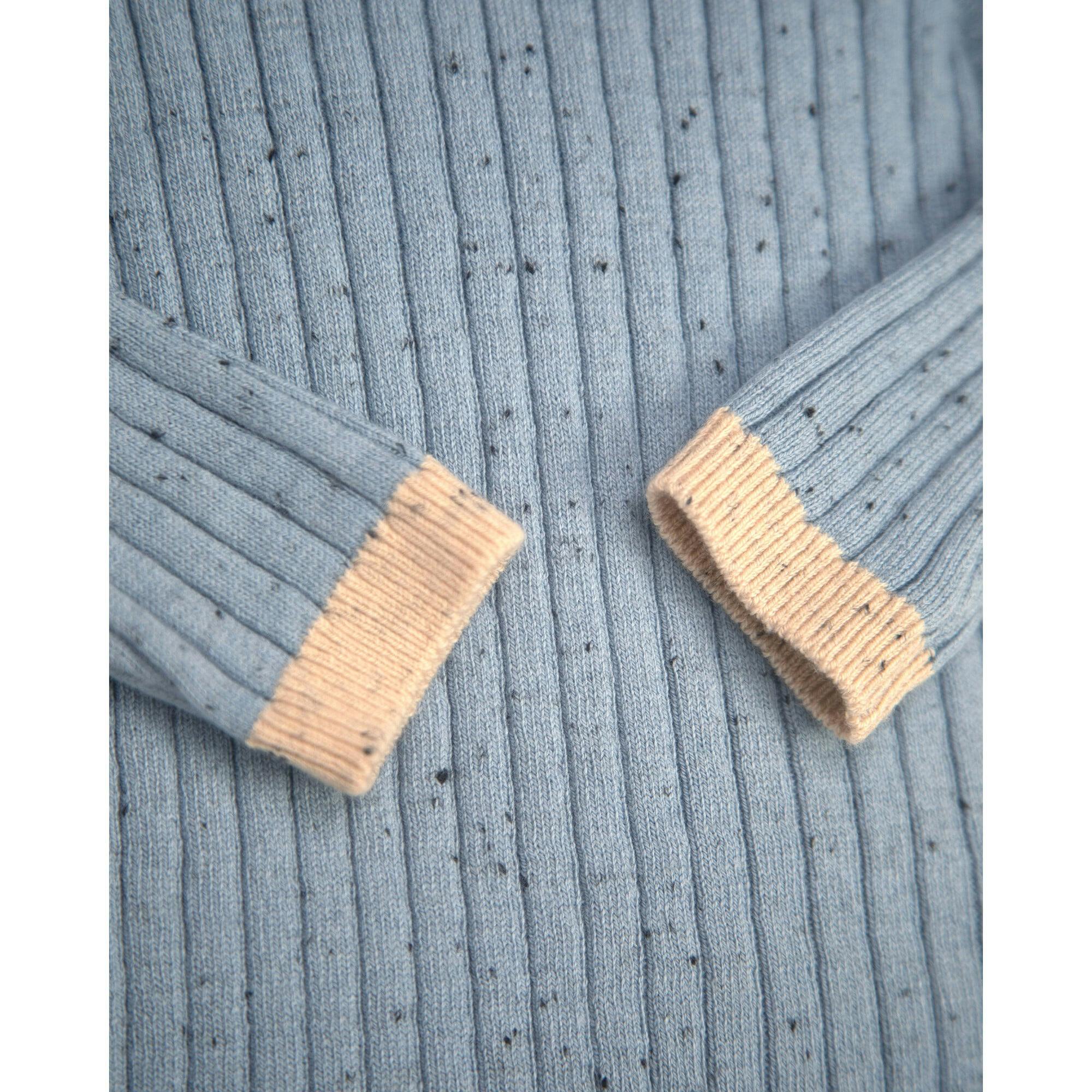 Ribbed Knit Long Sleeve Retro Top