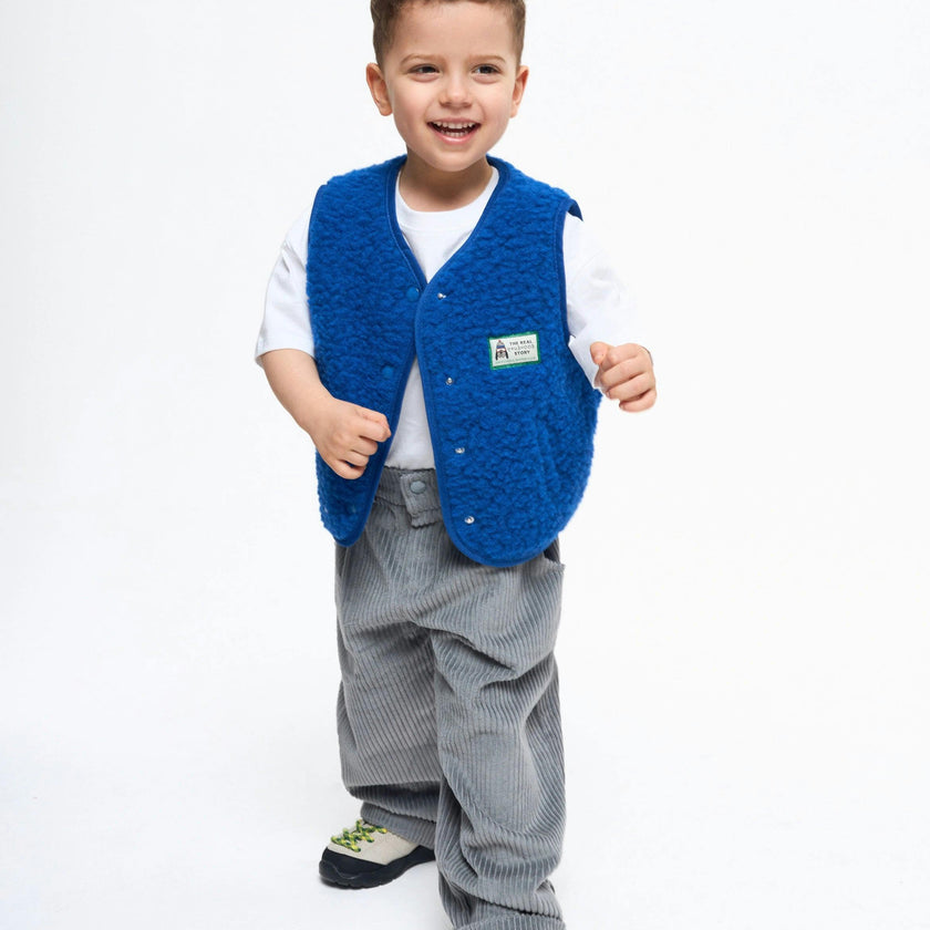 children's merino wool vest - cobalt