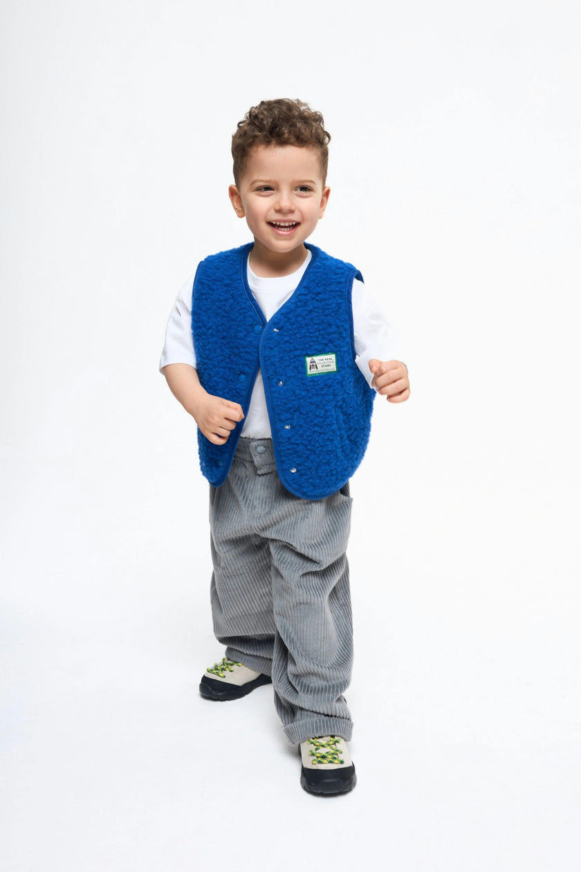 children's merino wool vest - cobalt