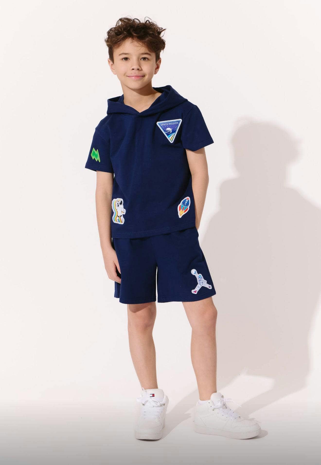 Navy Space Boys Short Set