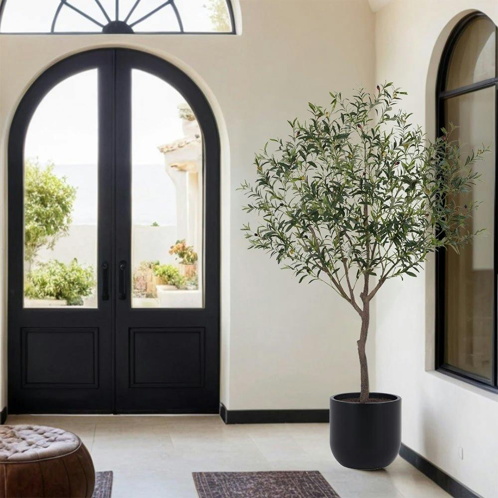 6.5' Faux Potted Olive Tree
