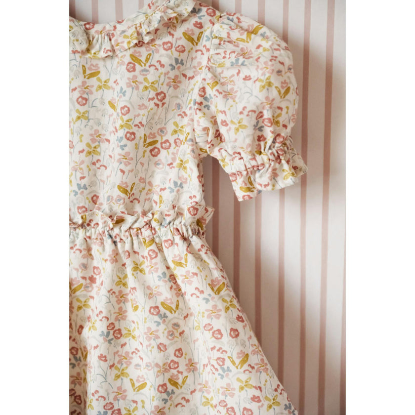 Ruffle Puff Sleeve Dress, White