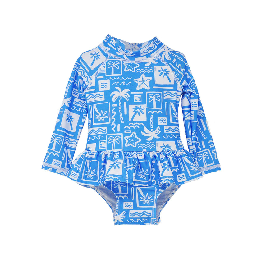 UPF 50+ Alissa Infant Ruffle Rash Guard Swimsuit - New