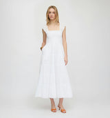 The Stella Nap Dress - White Shadow Stripe