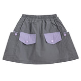 Gray Skirt with Pocket Trim
