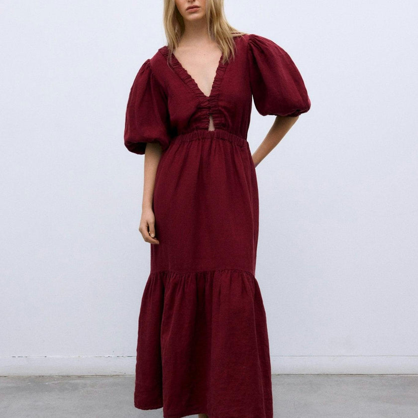 Aloe Woman Dress Crimson Wine