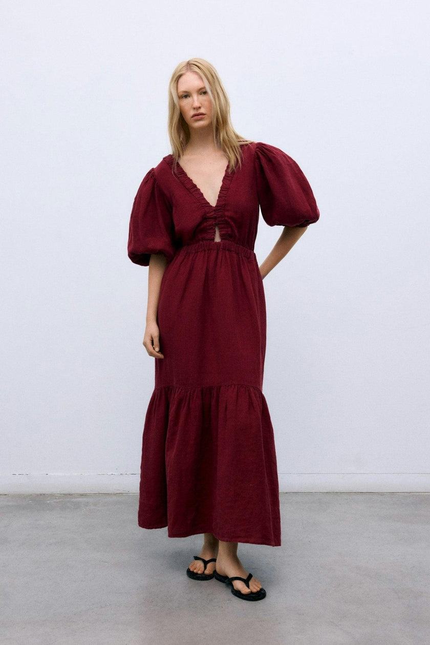 Aloe Woman Dress Crimson Wine