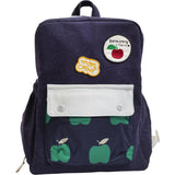 Apple Print Padded Adjustable Buckle Strap Zipper Backpack