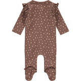 All-Over Spotted Graphic Ruffle Shoulder Romper