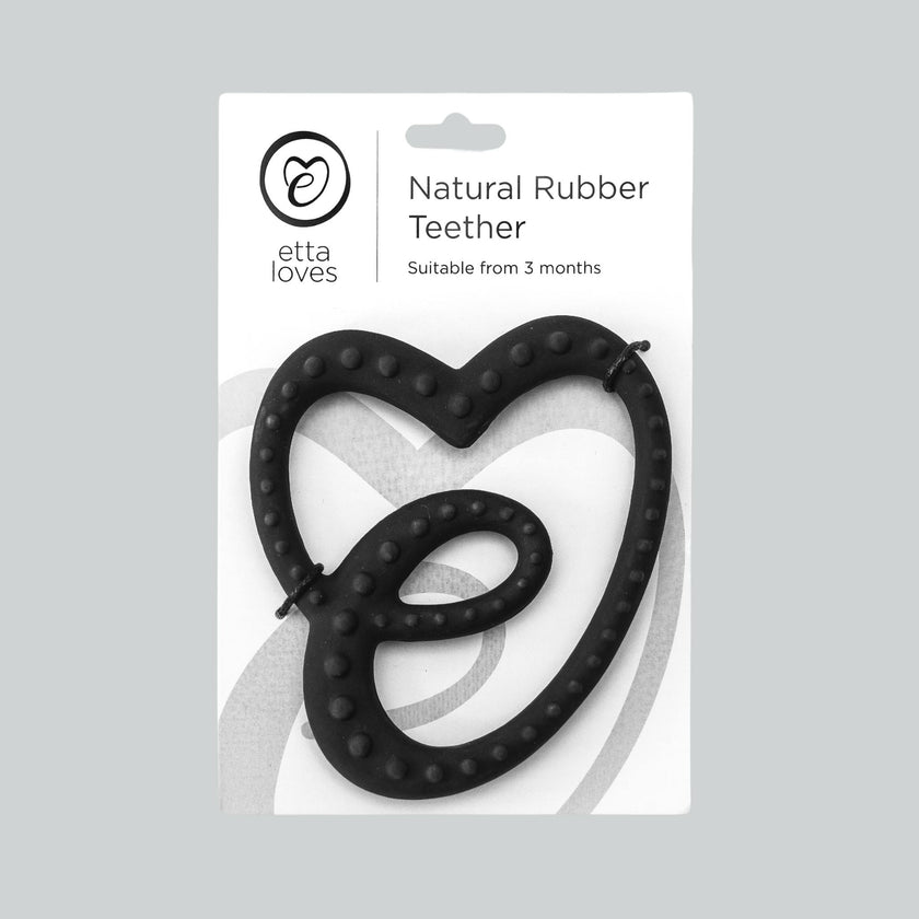 SENSORY RUBBER TEETHER - BLACK