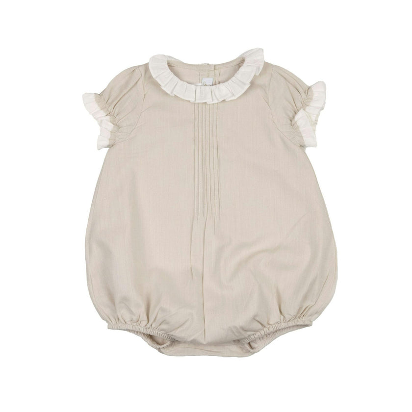 Baby Girl Linen Bubble with Ruffle Collar