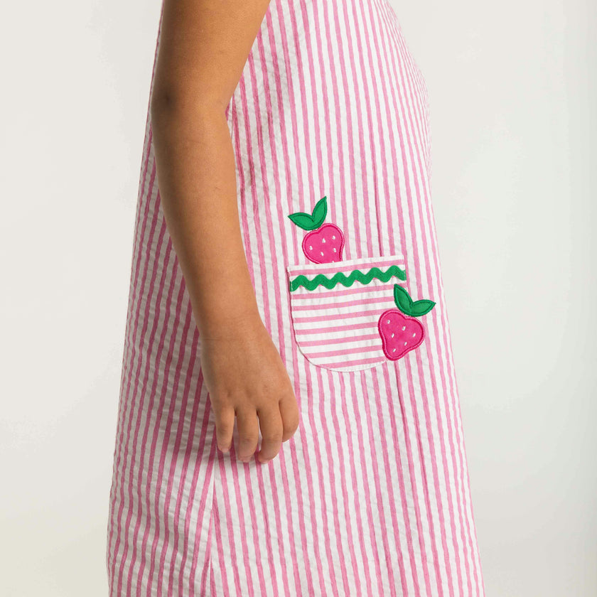 Seersucker Dress With Strawberries