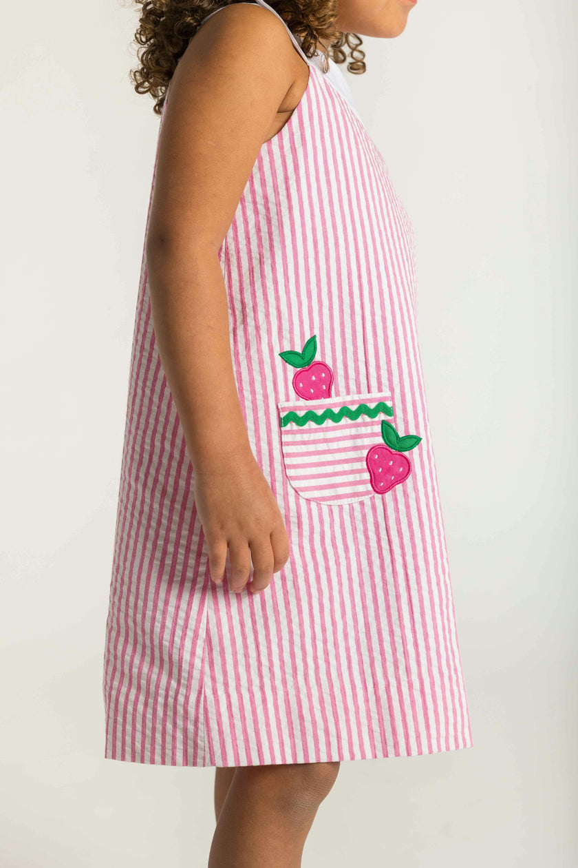 Seersucker Dress With Strawberries